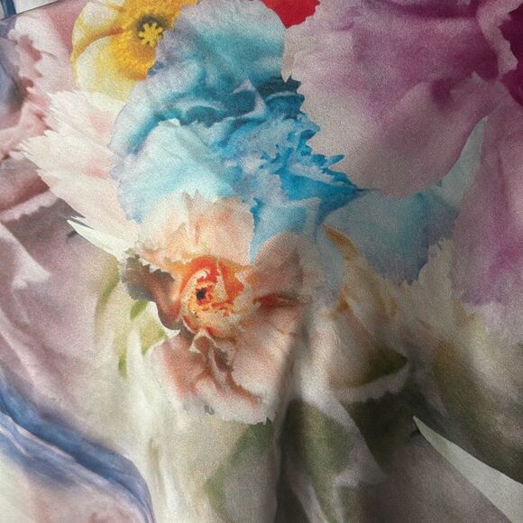 Ted Baker viscose/silk Floral Multicolor Shawl Wrap, 72x27 inches - Picture 3 of 10